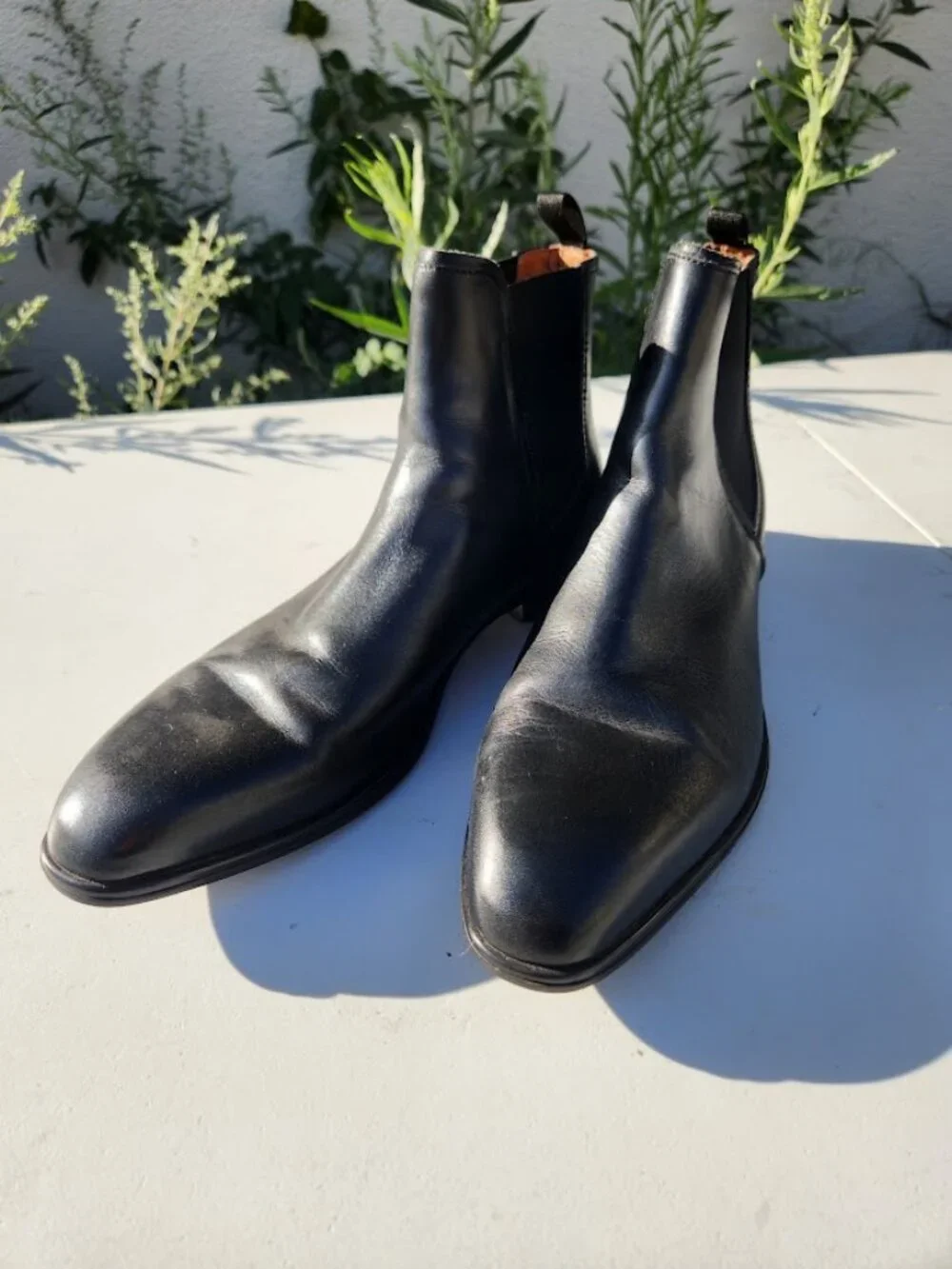 Aldo Chelsea Men's Boots Shoes Size 10.5 Mens Black Leather Almond Toe  Elastic